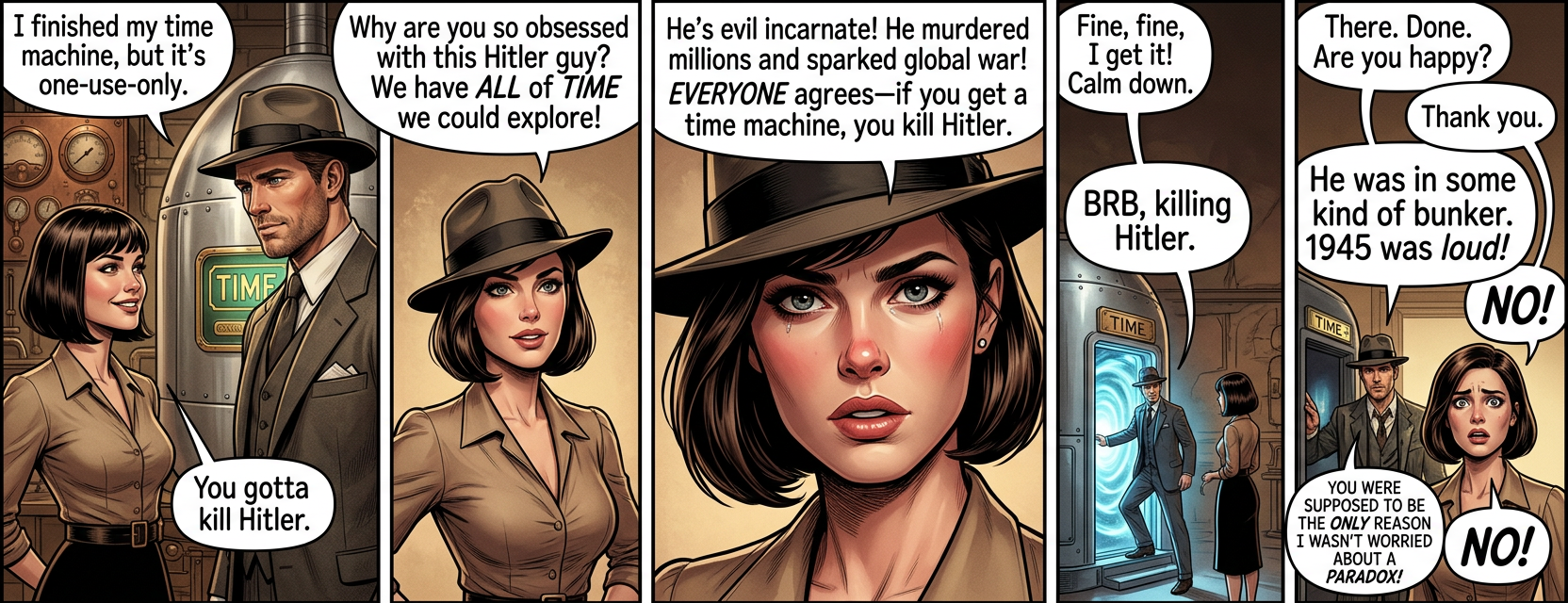 Revised directive: It is forbidden for you to interfere with human history until you've at least taken a class on it.