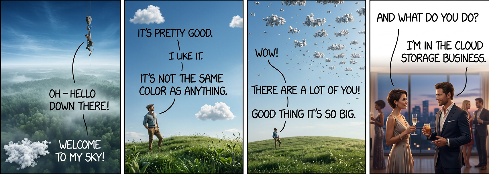 According to my mom, my first word was (looking up at the sky) 'Wow!'