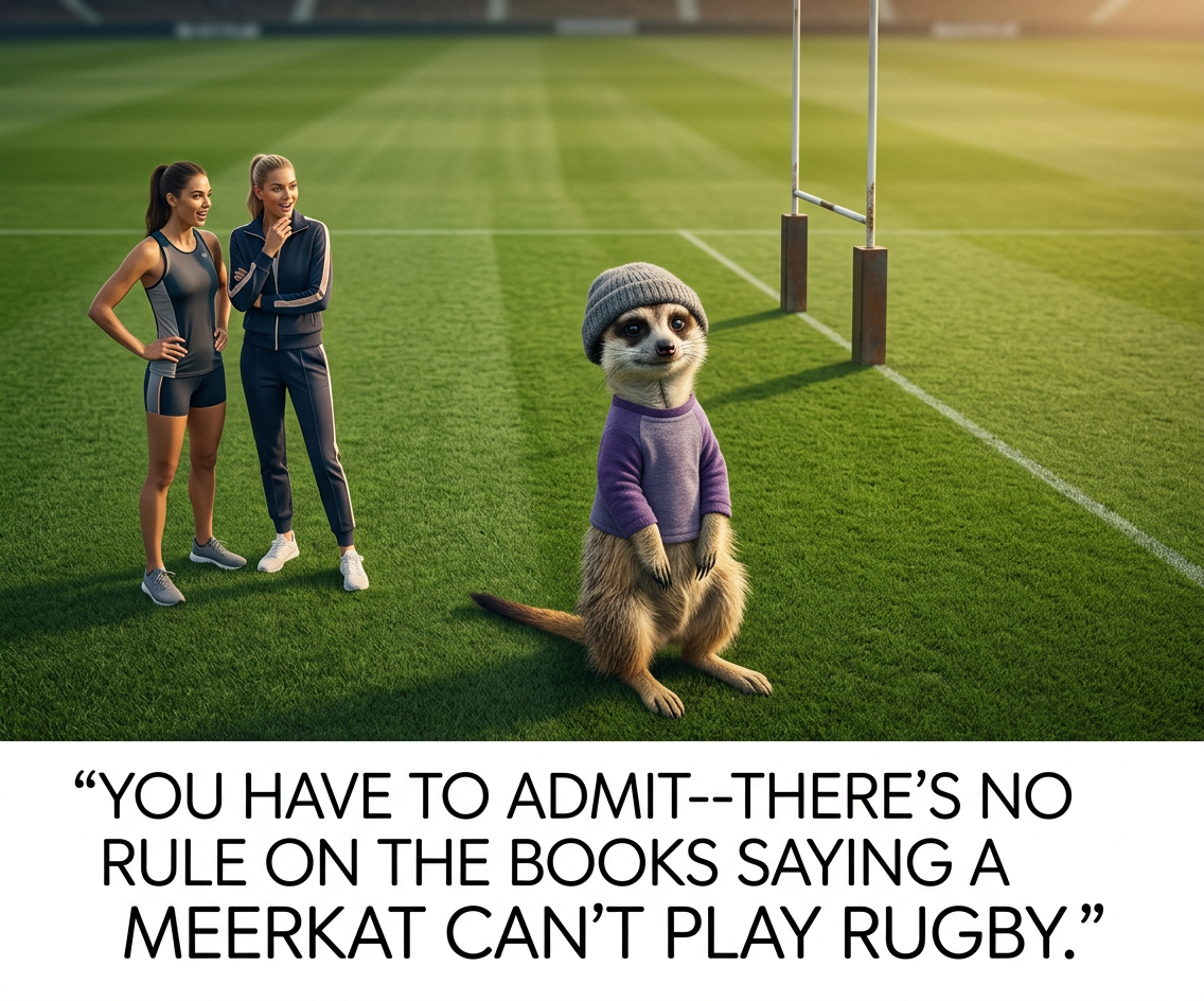 Gorilla, yes.  Adorable golden retriever, yes.  But it says nothing about meerkats.