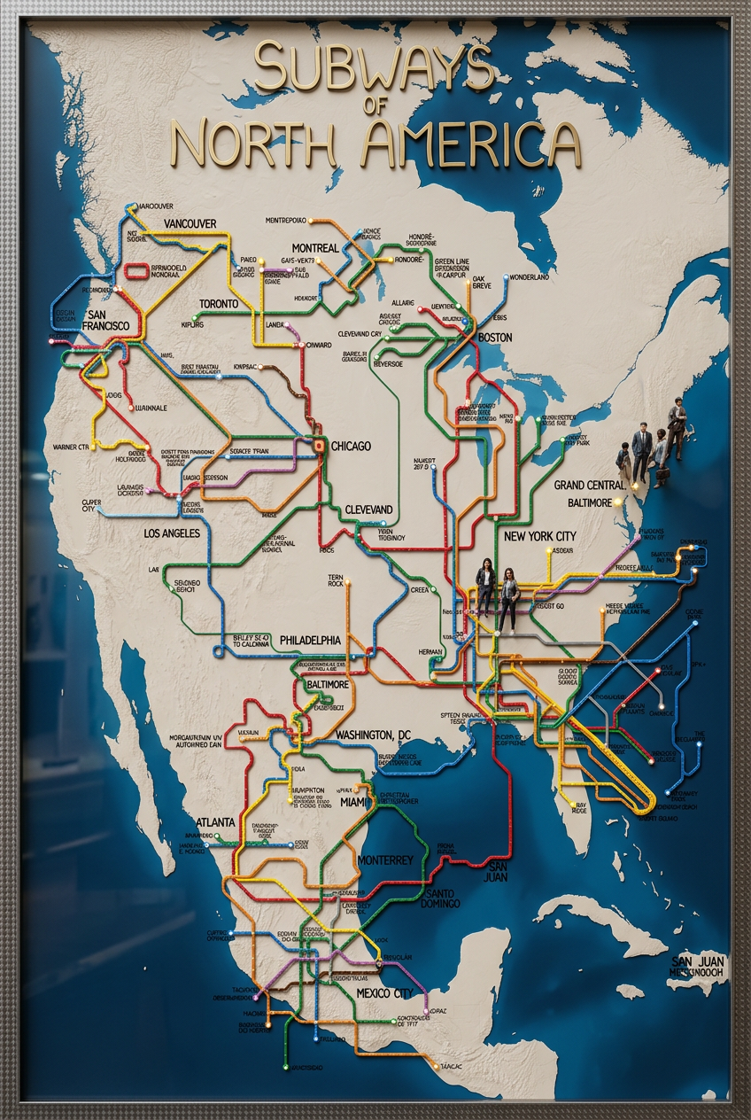 About one in three North American subway stops are in NYC.