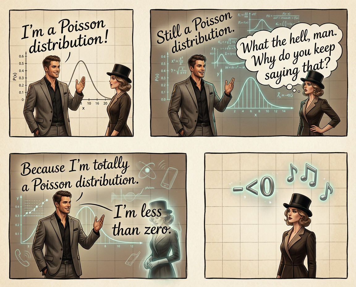 Poisson distributions have no value over negative numbers