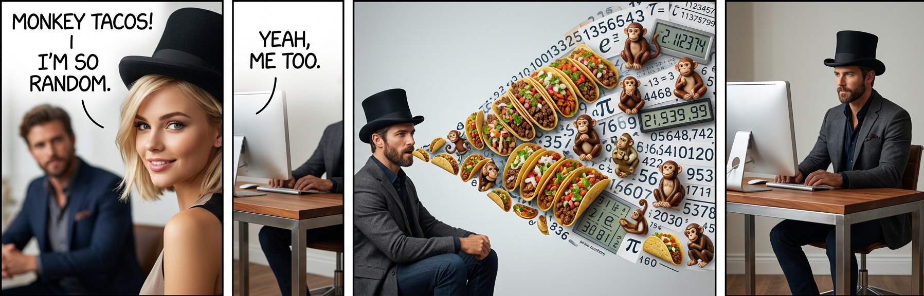 In retrospect, it's weird that as a kid I thought completely random outbursts made me seem interesting, given that from an information theory point of view, lexical white noise is just about the opposite of interesting by definition.