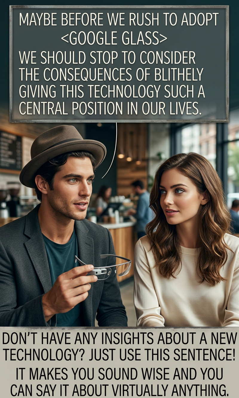 The great thing is, the sentence is really just a reminder to the listener to worry about whatever aspects of the technology they're already feeling alarmist about, which in their mind gives you credit for addressing their biggest anxieties.