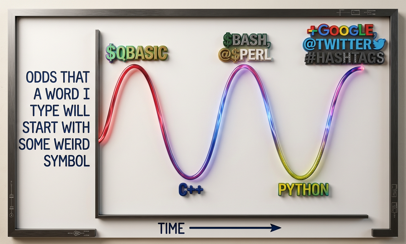 The cycle seems to be 'we need these symbols to clarify what types of things we're referring to!' followed by 'wait, it turns out words already do that.'