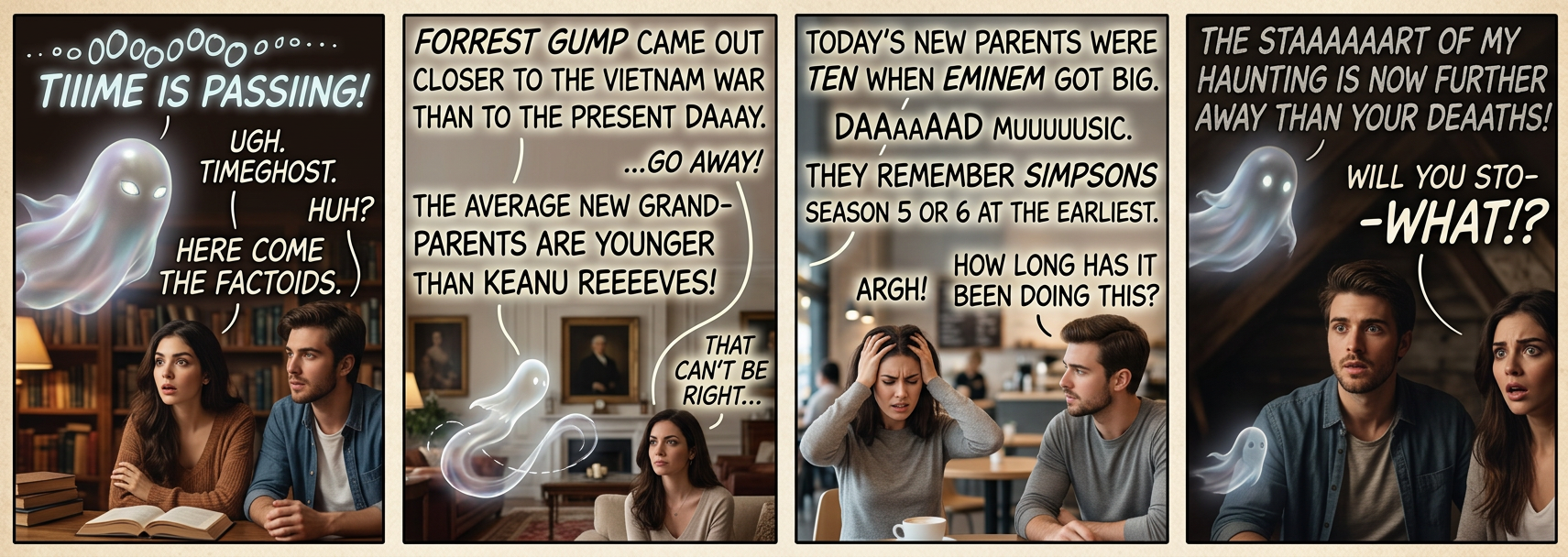 'Hello, Ghostbusters?' 'ooOOoooo people born years after that movie came out are having a second chiiiild right now ooOoooOoo'