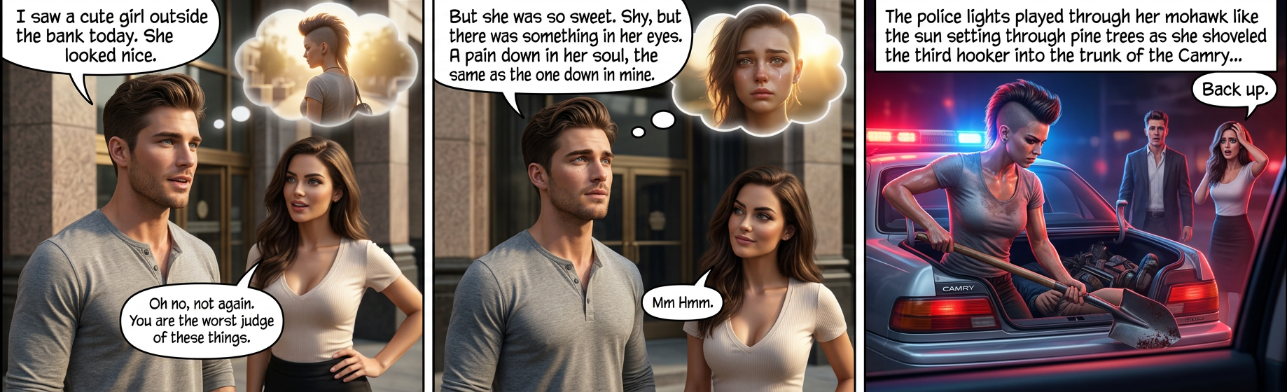 Two Hedwig references, an obscure Joey Comeau reference, and a girl with a mohawk.  Yes.