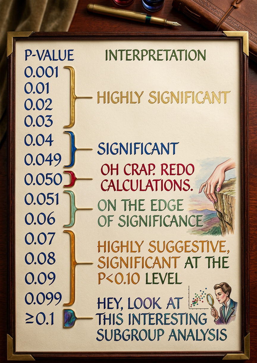 If all else fails, use "significant at a p>0.05 level" and hope no one notices.