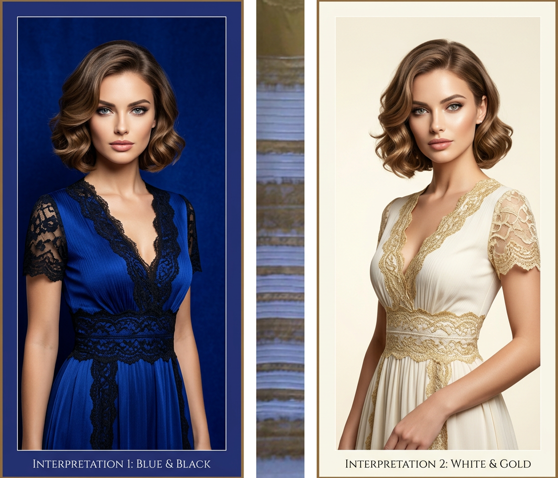 This white-balance illusion hit so hard because it felt like someone had been playing through the Monty Hall scenario and opened their chosen door, only to find there was unexpectedly disagreement over whether the thing they'd revealed was a goat or a car.