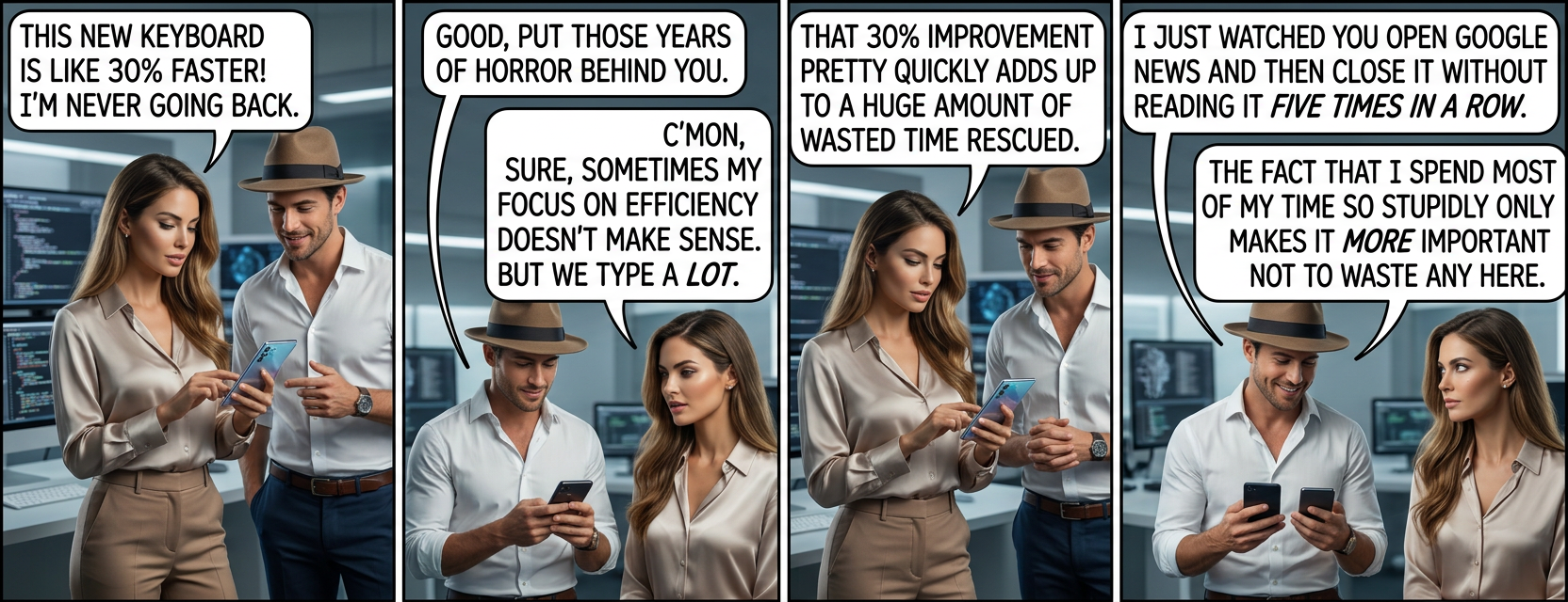 Since it sounds like your time spent typing can't possibly be less productive than your time spent not typing, have you tried typing SLOWER?
