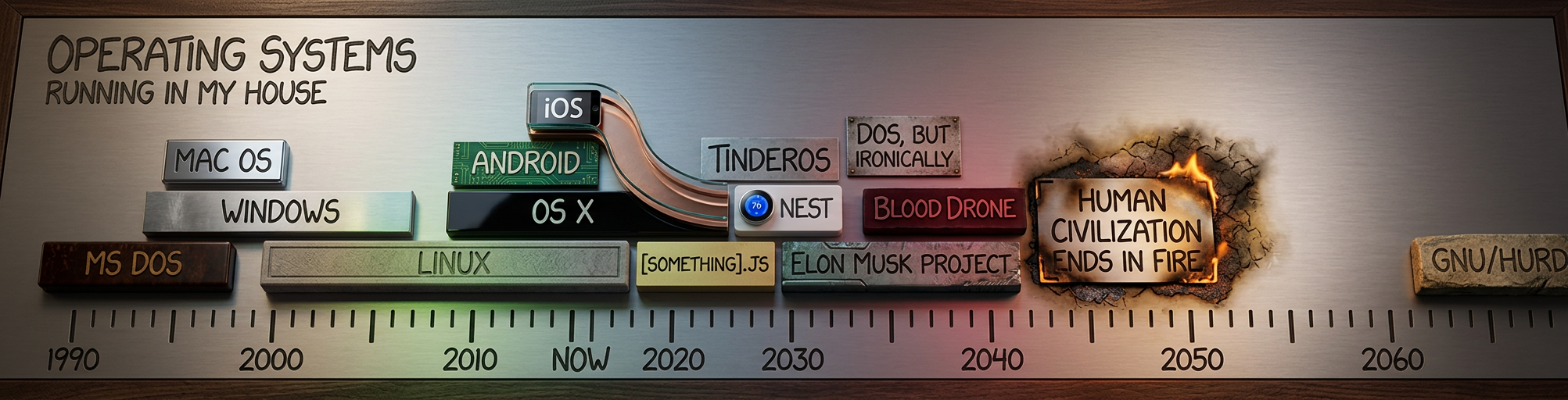 One of the survivors, poking around in the ruins with the point of a spear, uncovers a singed photo of Richard Stallman. They stare in silence. "This," one of them finally says, "This is a man who BELIEVED in something."