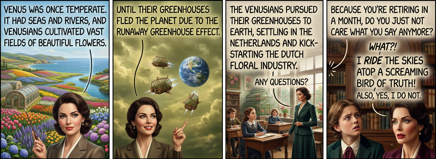 The sudden introduction of Venusian flowers led to an explosive growth of unusual Earth pollinators, which became known as the "butterfly effect."