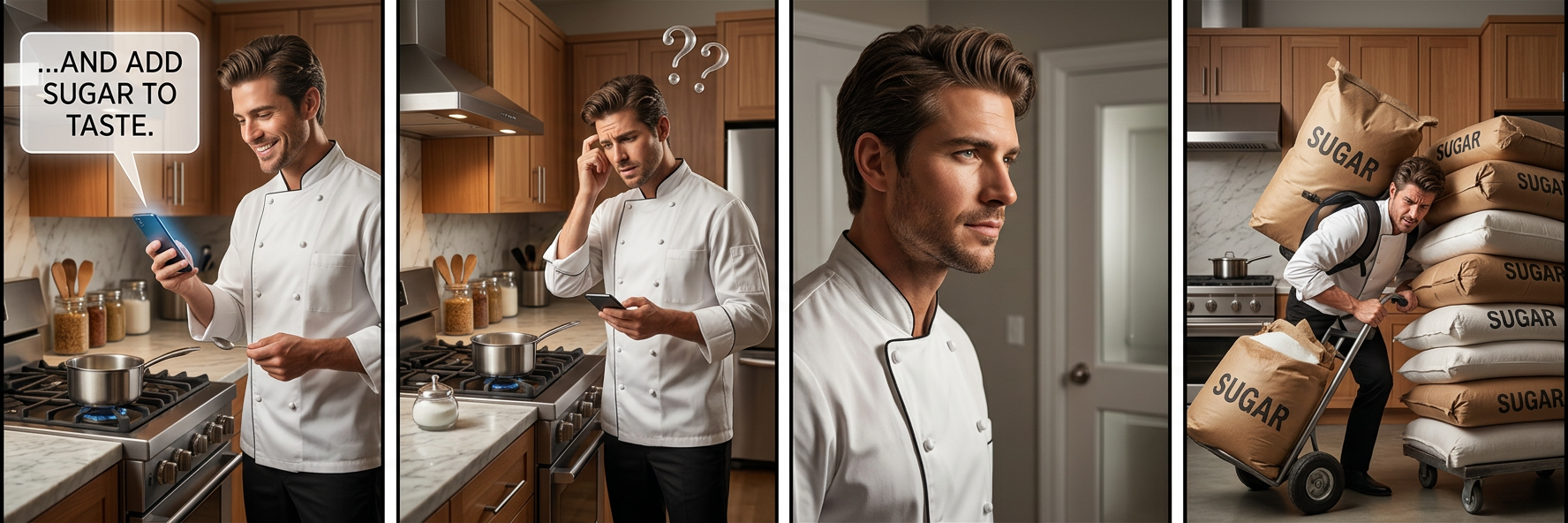 Look, recipe, if I knew how much was gonna taste good, I wouldn't need you.