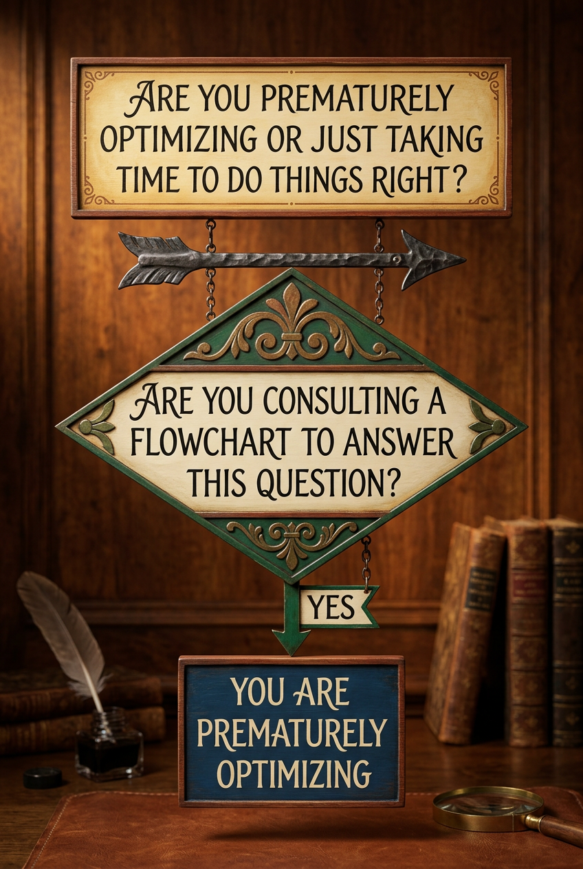 Premature optimization is the root of all evil, so to start this project I'd better come up with a system that can determine whether a possible optimization is premature or not.