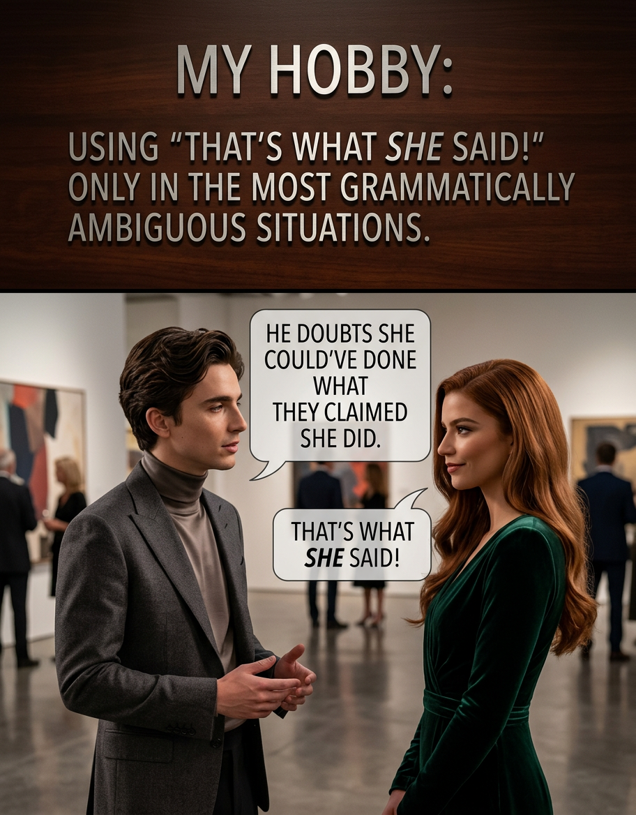 Yes, I mean she said that during sex.  Yes, it was a little weird.