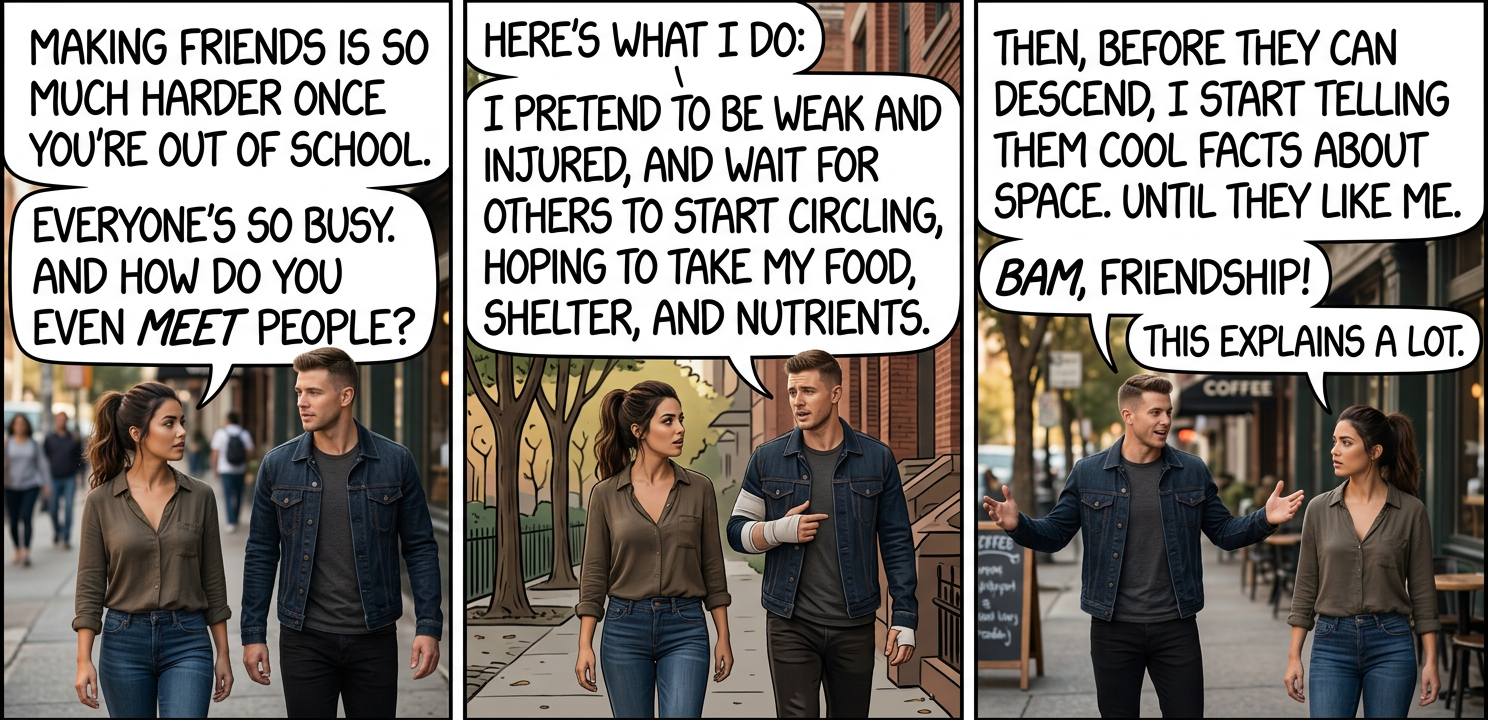 "This seems more like a way to attract turkey vultures." "My mom always told me a turkey vulture is just a friend you haven't met yet, usually because you don't smell enough like decaying meat."