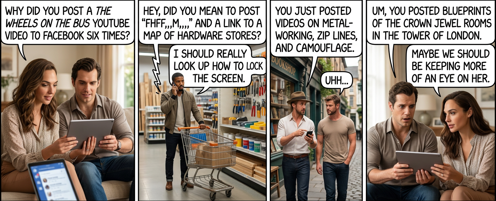 [bzzzt] "REMEMBER TO CHECK IN FOR YOUR FLIGHT TO LONDON." "My wha-" [bzzzt] "YOUR UBER WILL ARRIVE IN FOUR MINUTES."