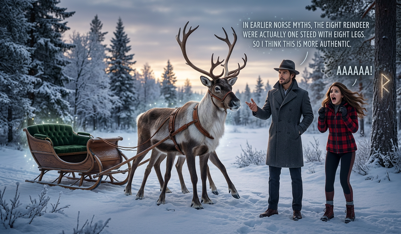 And then in a twinkling, a sound gave me pause / From the roof came the scratching of eight tarsal claws.