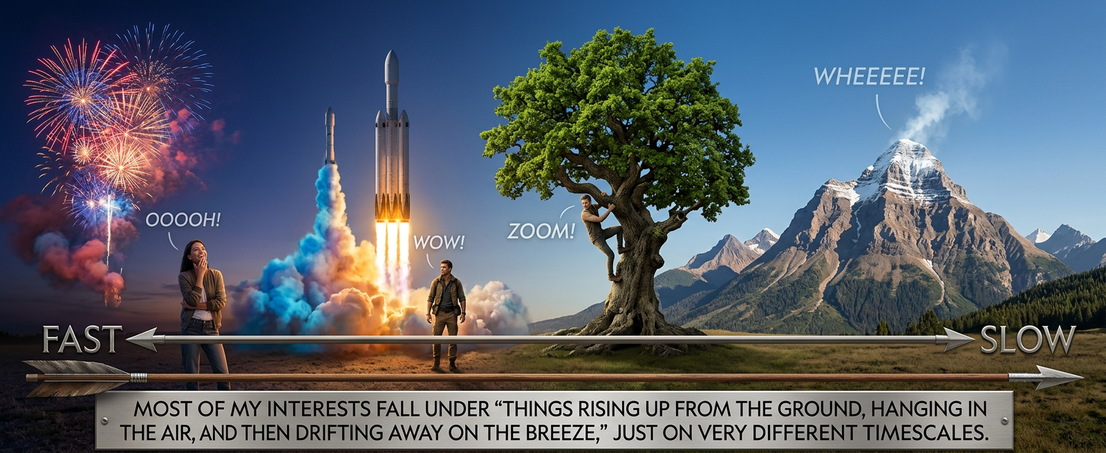 Sometimes, parts of a slowly-rising mountain suddenly rise REALLY fast, which is extra interesting.