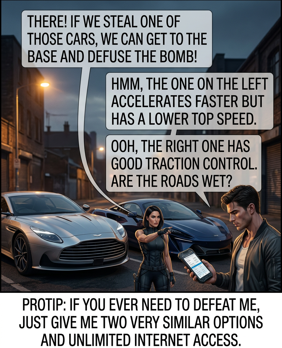 Good point--making no decision is itself a decision. So that's a THIRD option I have to research!