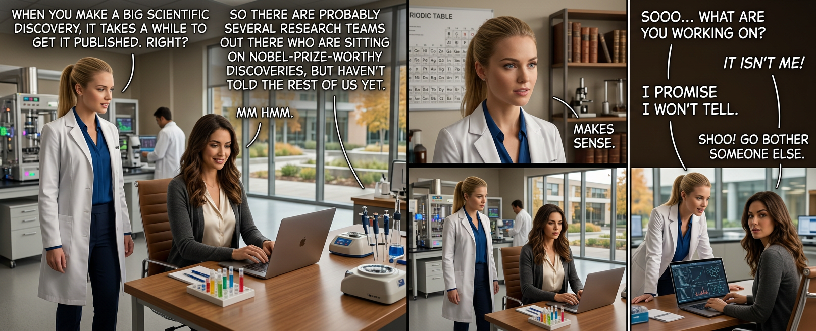 If you must know, I'm currently researching how to save this emailed tax form as a regular PDF so I can print and sign it. Our work isn't a lock for the Nobel, but we're in the running.