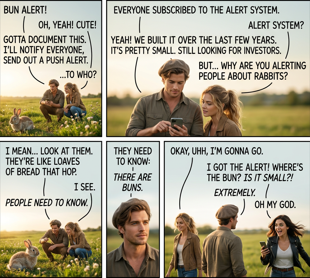 Since buns range from crepuscular to nocturnal, it's recommended that you enable the scheduled "Do Not Disturb" mode on your phone to avoid being woken by alerts about Night Buns.