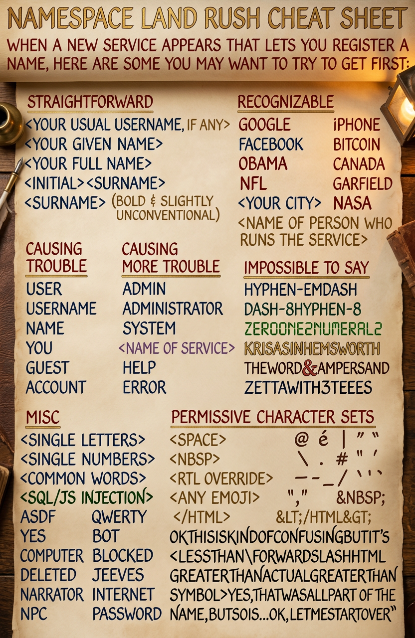 You can also just mash the keyboard at random, but you might end up with a gibberish name no one can pronounce.