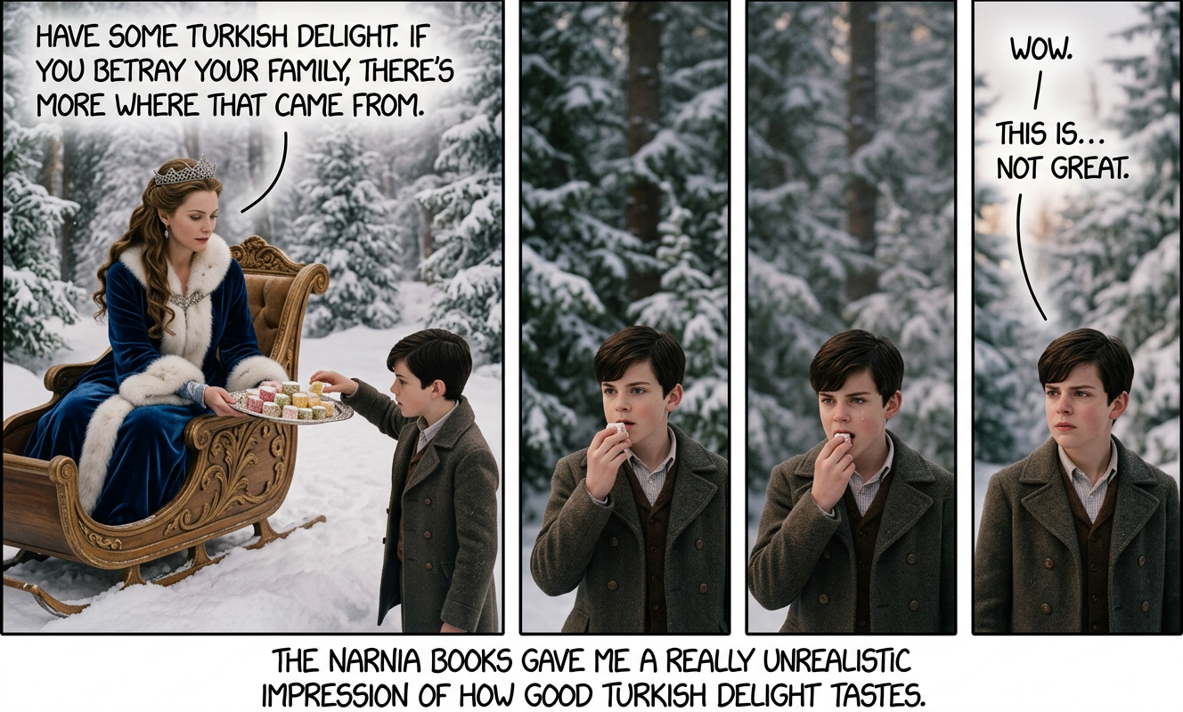 I take it Narnia doesn't have Cinnabons? Because if you can magic up a plate of those, I'll betray whoever.