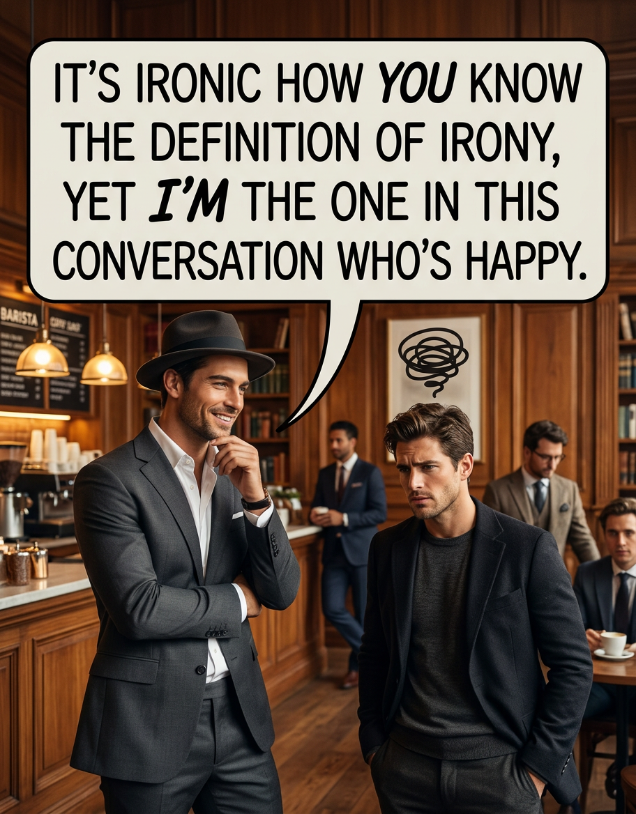 Can you stop glaring at me like that? It makes me feel really ironic.