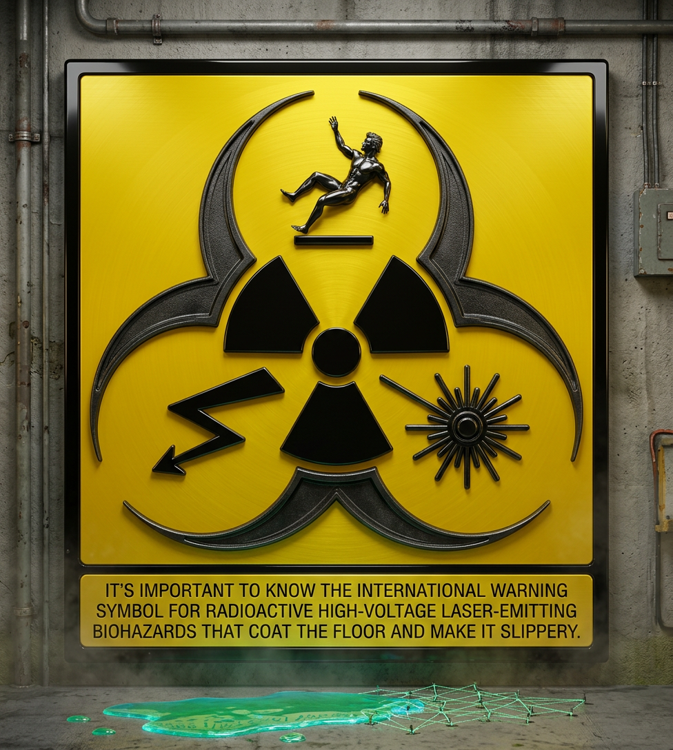 The warning diamond on the Materials Safety Data Sheet for this stuff just has the "😰" emoji in all four fields.