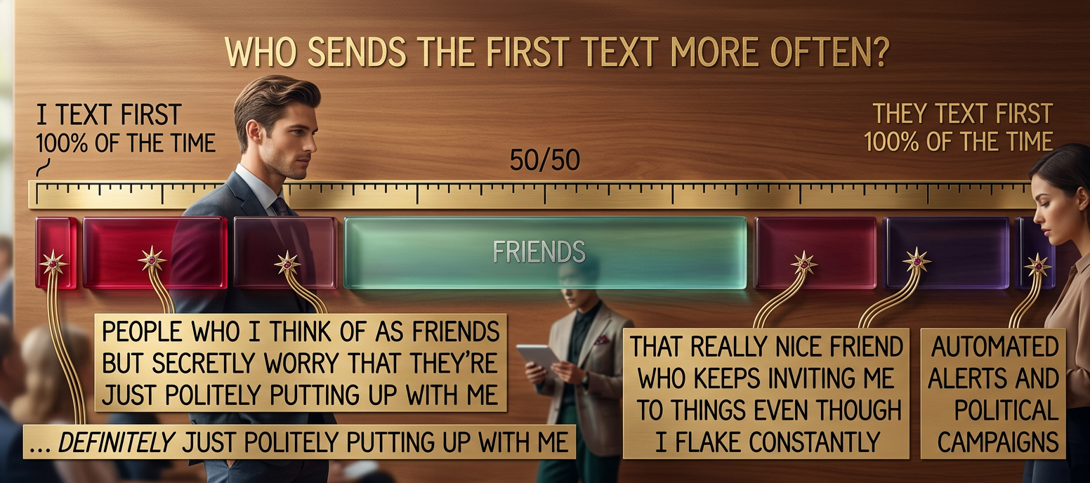 I sort of wish my texting app showed the percentage next to each person, but also sort of don't want to know.