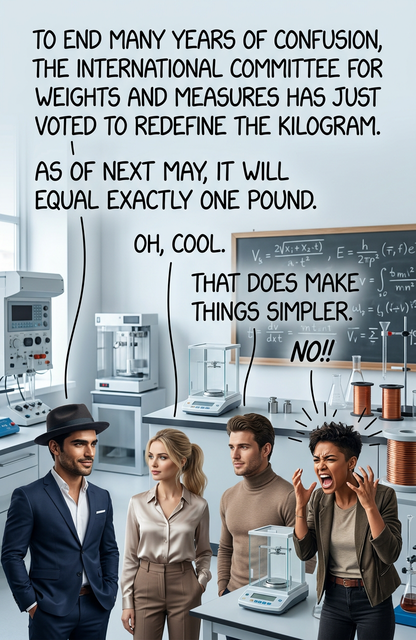 I'm glad to hear they're finally redefining the meter to be exactly three feet.