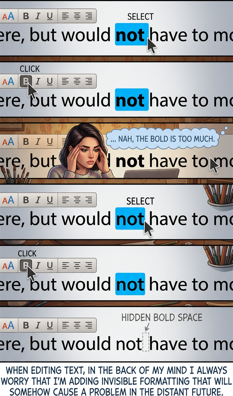 To avoid errors like this, we render all text and pipe it through OCR before processing, fixing a handful of irregular bugs by burying them beneath a smooth, uniform layer of bugs.