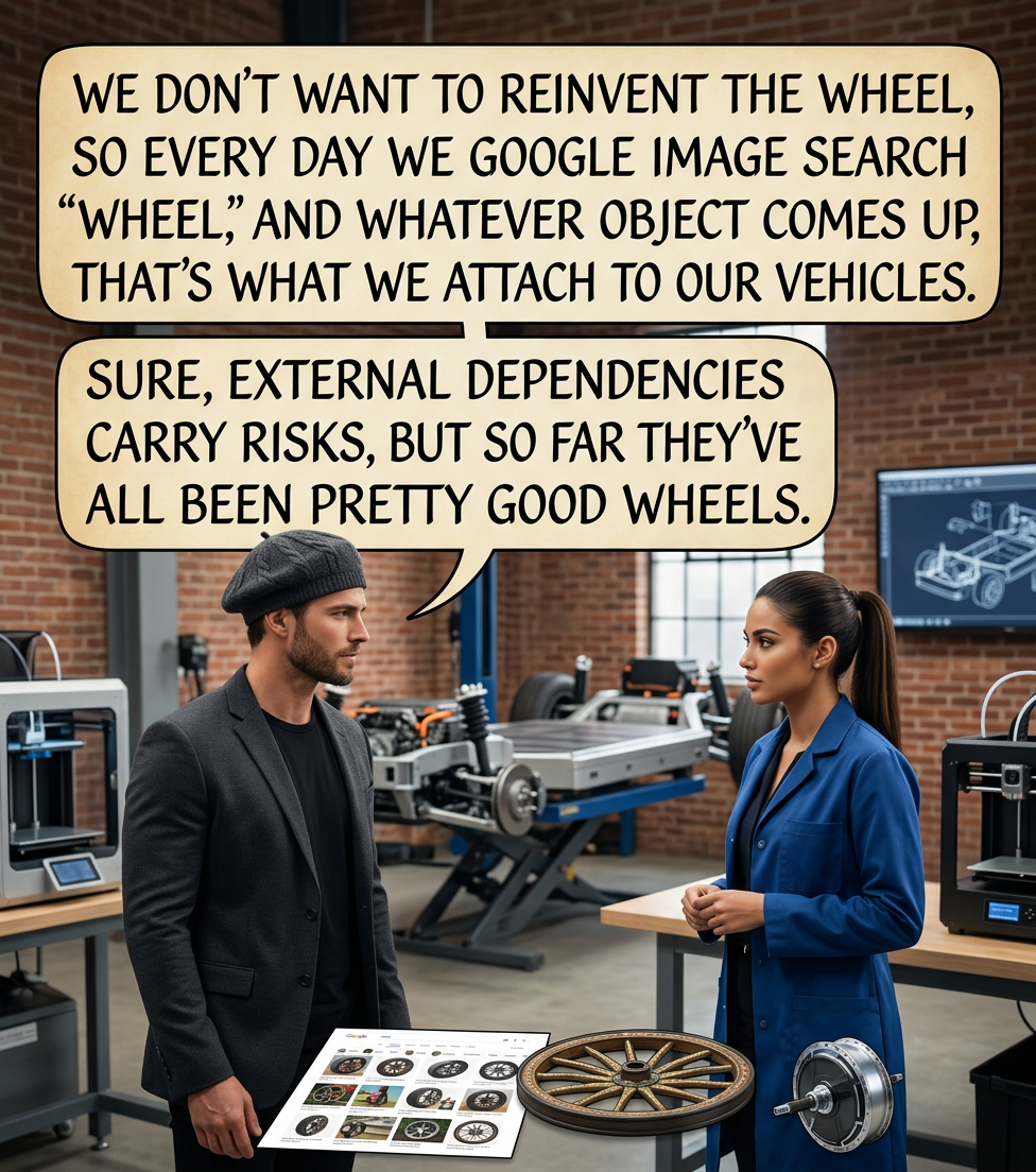 Right now it's a bicycle wheel, so we've had to move to lighter vehicles, but the reduced overhead is worth it. There was one week when a wheel of cheese got dangerously close to the first page, though.