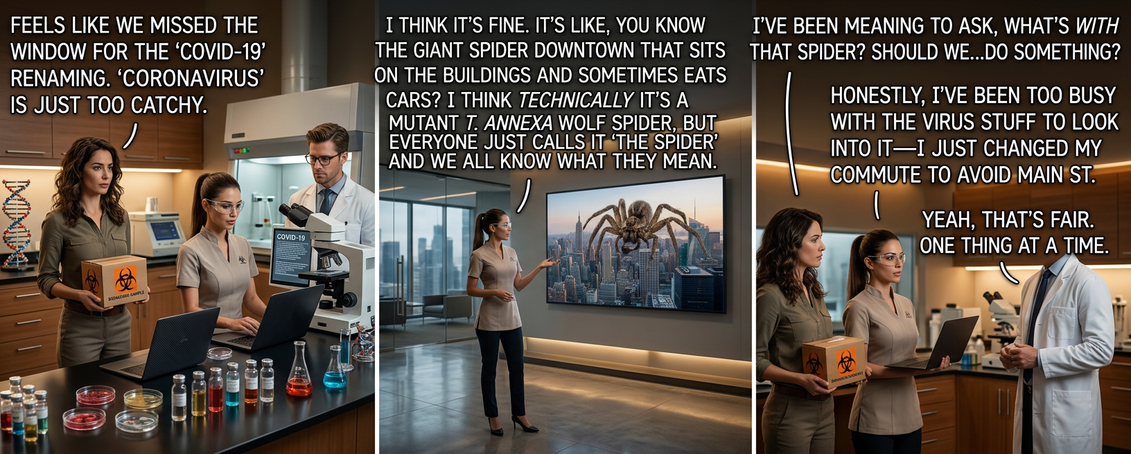 It's important to keep the spider from touching your face.