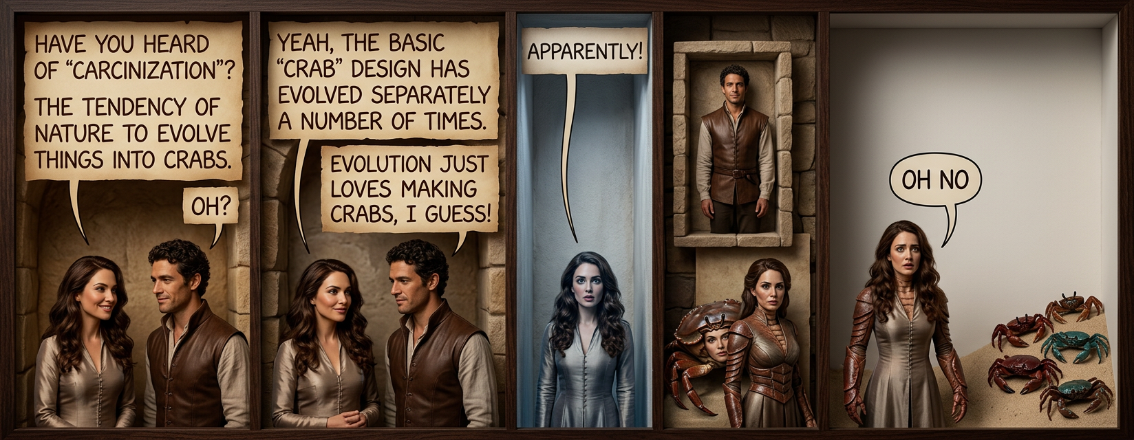 Nature abhors a vacuum and also anything that's not a crab.