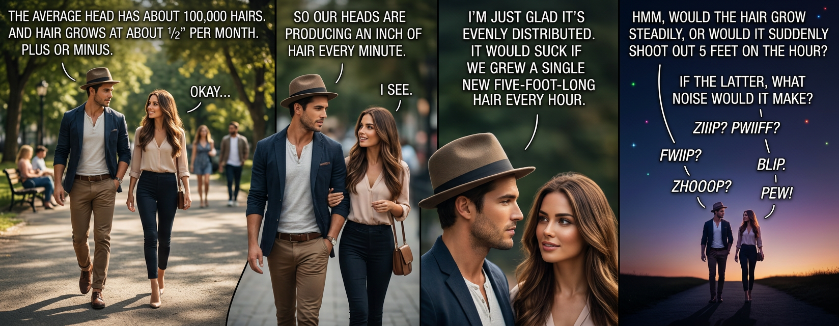 Hourly haircuts would be annoying, but they'd be easier to do yourself, since you'd have adjacent hairs as a guide. Growing it out would be a huge pain, though.