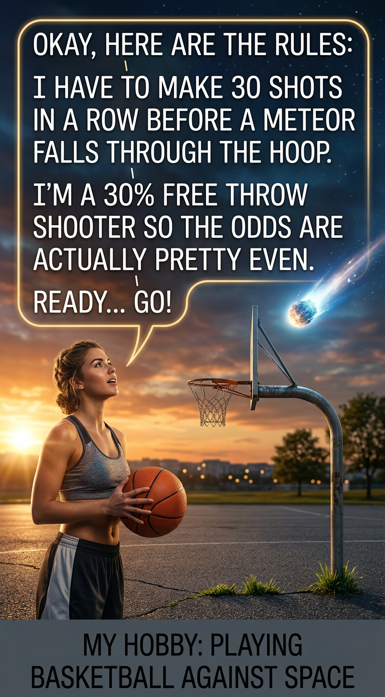 My shooting will improve over the short term, but over the long term the universe will take more shots.