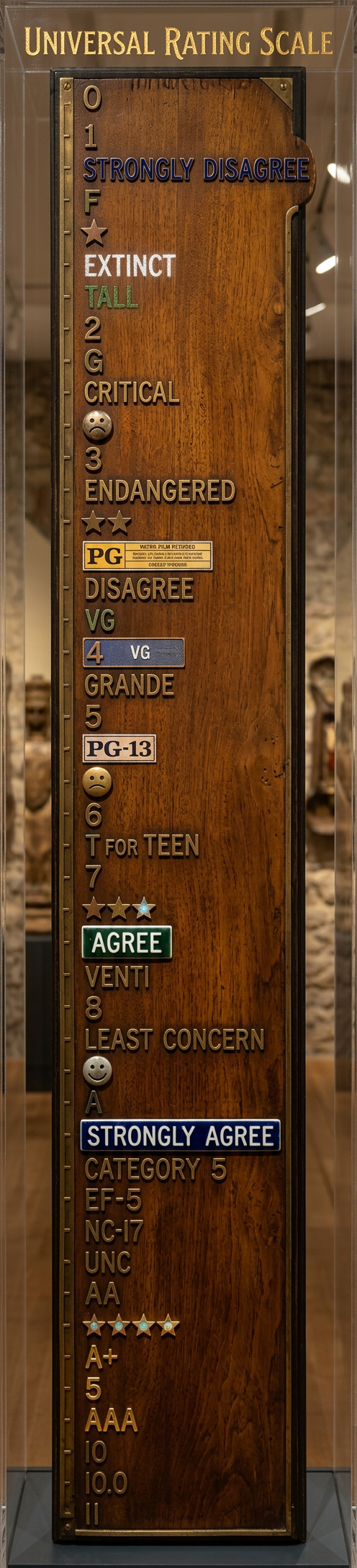 There are plenty of finer gradations. I got 'critically endangered/extinct in the wild' on my exam, although the curve bumped it all the way up to 'venti.'