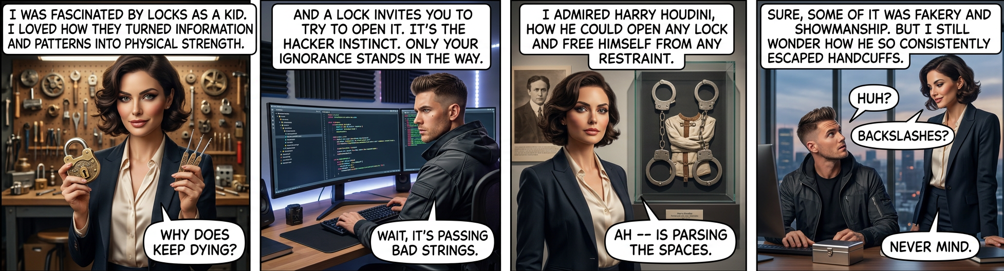 Easier to escape: n-layered nested quotes or an iron maiden?