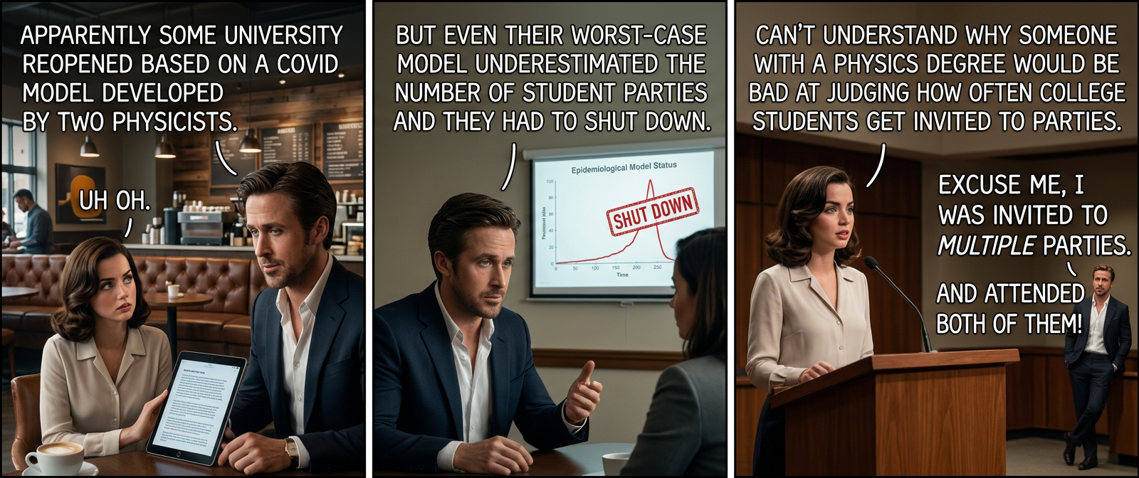 I admit this is an exaggeration, since I can think of at least three parties I attended while doing my degree, and I'm probably forgetting several more.