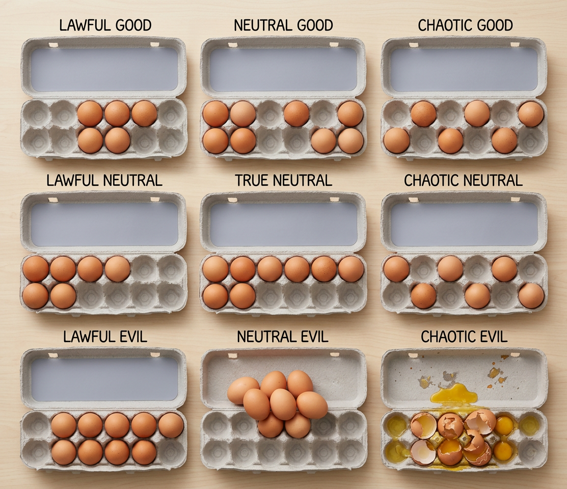 Neutral Evil is for people who like keeping the weight nicely centered in the carton, but also hate everyone else who wants that.