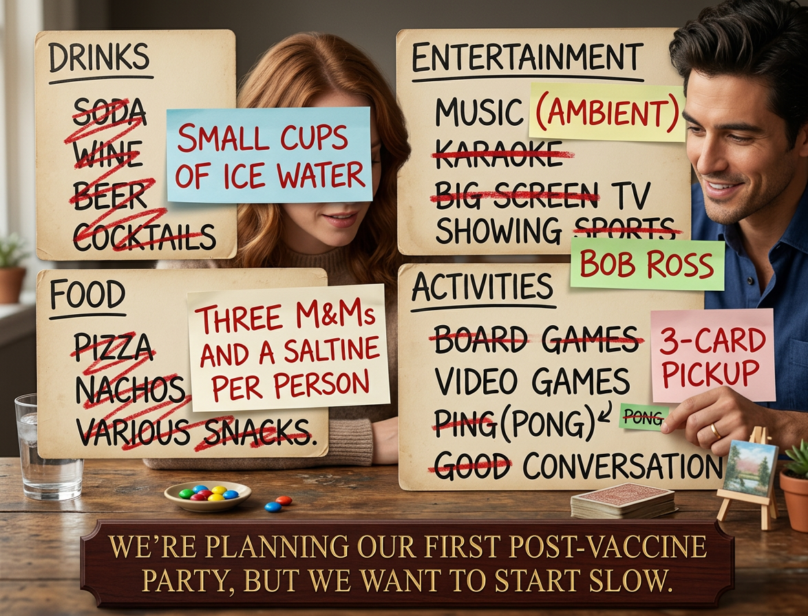 [Future update] Well, someone accidentally dropped an M&M in their cup of ice water, and we all panicked and scattered.