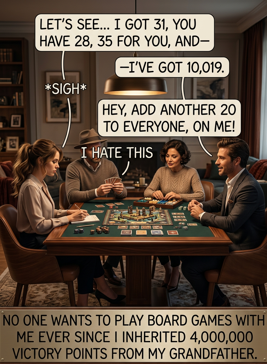 People ask me whether I feel any moral qualms about the source of the points, but if he hadn't introduced factory farming to Agricola, someone else would have.