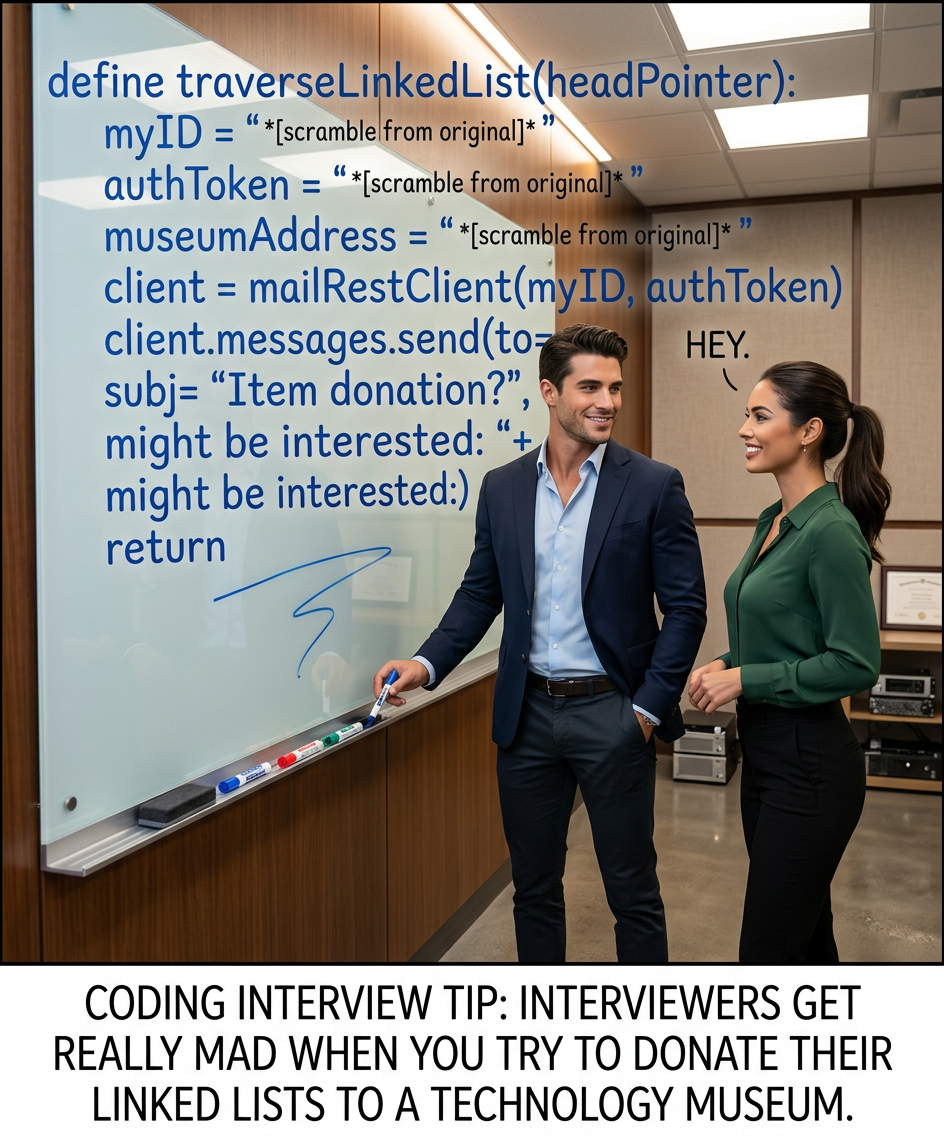 I'd traverse it myself, but it's singly linked, so I'm worried that I won't be able to find my way back to 2021.