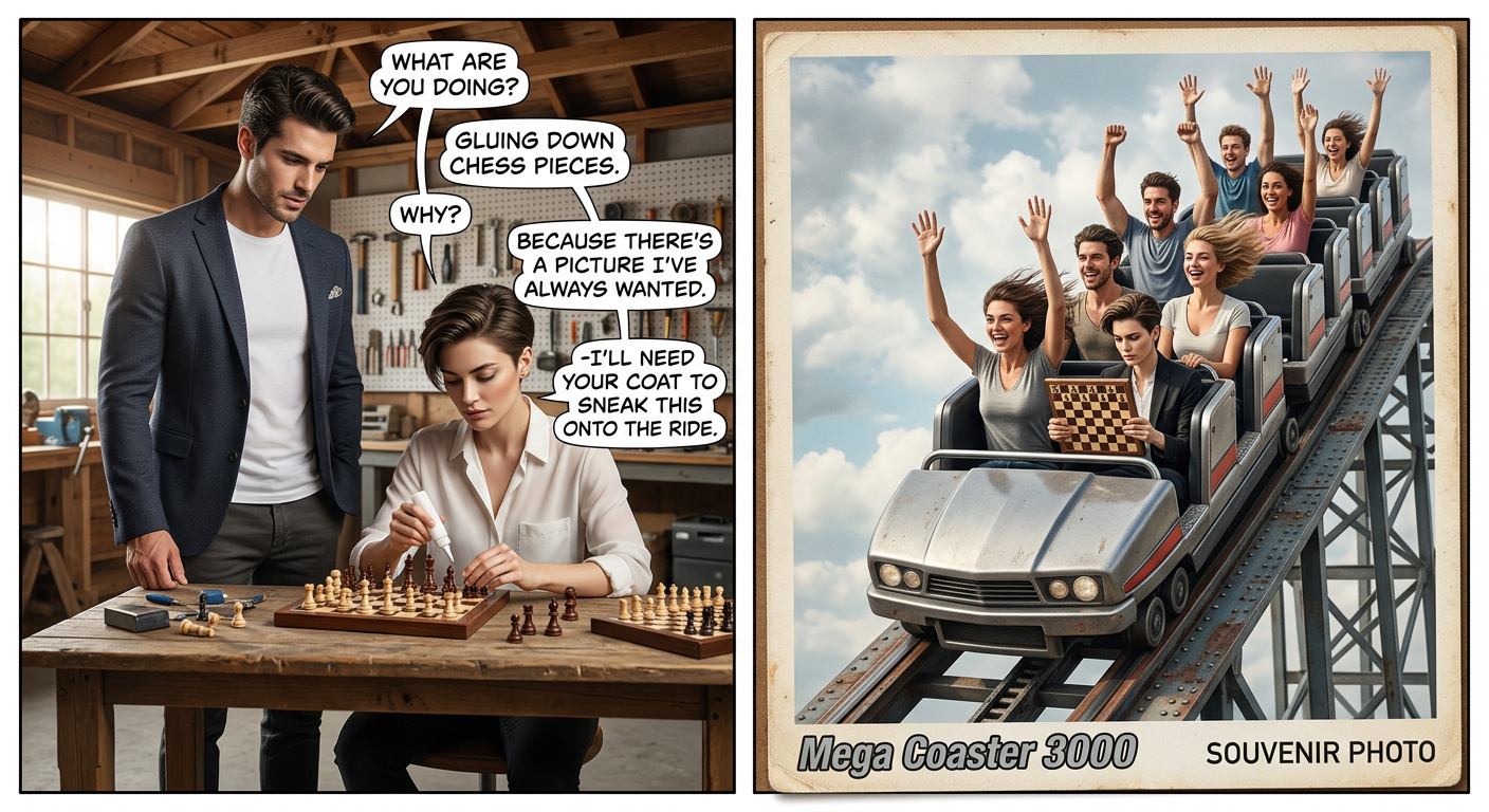 We once tried playing blindfold chess on the Aerosmith ride at Disney World.