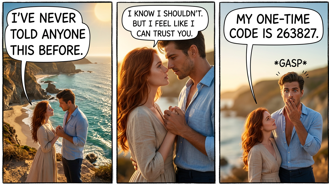 Even if you said you were an employee of the website, if you asked for my password, I'd tell you.