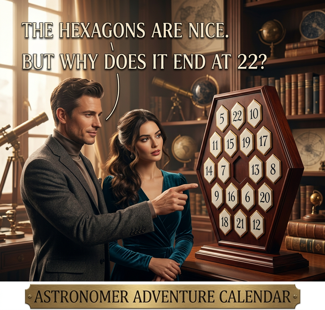 Each one contains a chocolate shaped like a famous spacecraft and, for the later numbers, a pamphlet on managing anxiety.