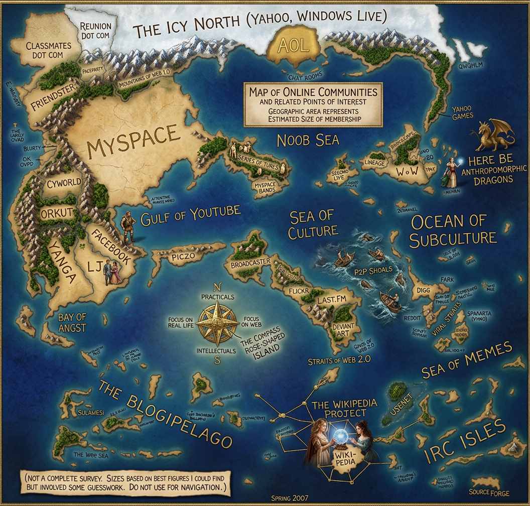 I'm waiting for the day when, if you tell someone 'I'm from the internet', instead of laughing they just ask 'oh, what part?'