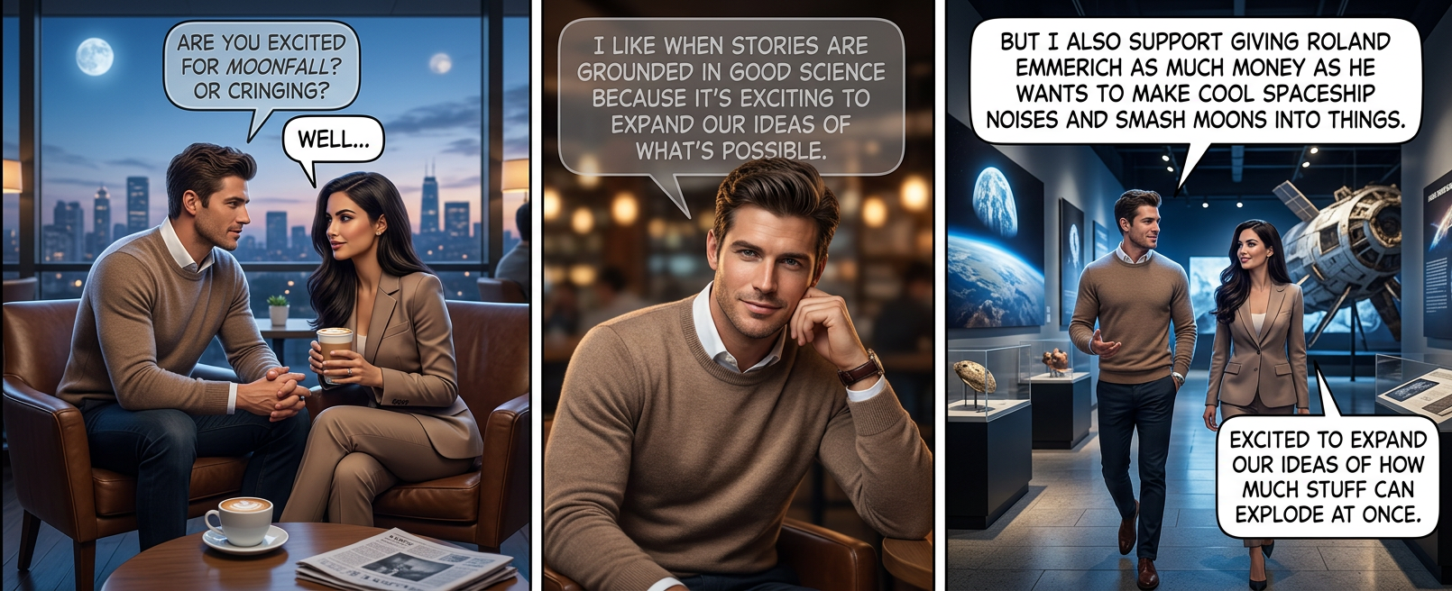 Novel ideas and cool explosions are both good, but what I really want from a movie is novel ideas ABOUT cool explosions.