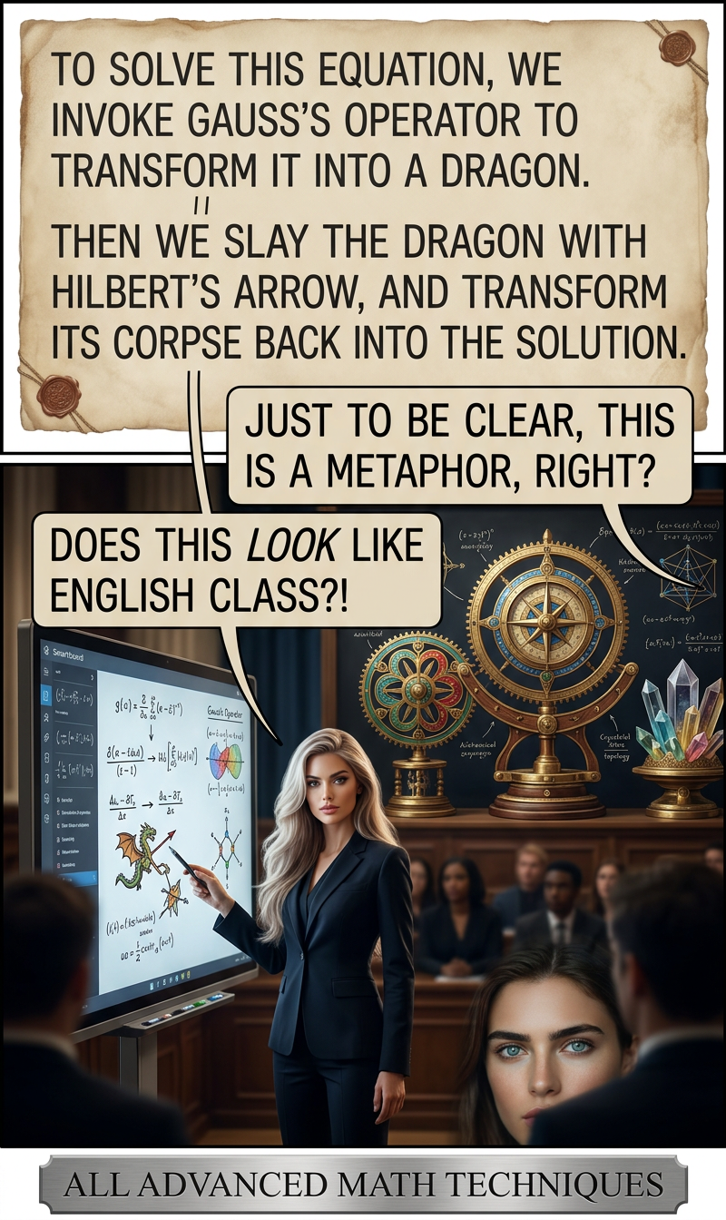 A blow from Emmy's Cutlass of Variations will transport the dragon to a corresponding symmetric position in the Noetherworld.